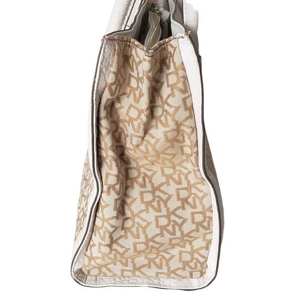 DKNY Logo Print Canvas & Leather Trimming Handbag - Picture 8 of 15